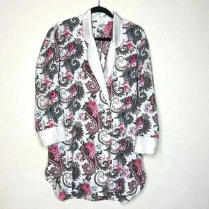 Victoria's Secret Pajama Top Shirt Satin Kimono Small